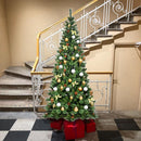 8 ft Premium Hinged Artificial Christmas Tree Mixed Pine Needles w/ Pine Cones CM22805