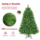 6 ft Hinged Artificial Christmas Tree Holiday Decoration w/ Foldable Metal Stand CM22807
