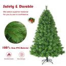7 ft Hinged Artificial Christmas Tree Holiday Decoration w/ Foldable Metal Stand CM22808