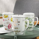 450ML Porcelain Tea Mug Cup with Lid and Stainless Steel Infuser Filter