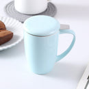 450ML Porcelain Tea Mug Cup with Lid and Stainless Steel Infuser Filter