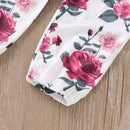 Baby Girl Clothes  Long Flare Sleeve Romper Tops Flower Print Trousers Headband 3 Piece set