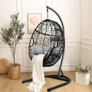 Hammock Chair with Stand Hanging Cushioned Swing Egg Chair for Indoor Outdoor OP70424