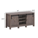 TV Stand Sliding Barn Door Entertainment Center for TV's up to 55" with Storage HW65216