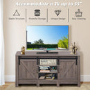TV Stand Sliding Barn Door Entertainment Center for TV's up to 55" with Storage HW65216
