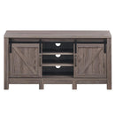 TV Stand Sliding Barn Door Entertainment Center for TV's up to 55" with Storage HW65216