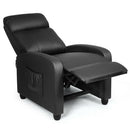 Massage Recliner Single Sofa Chair PU Leather Padded Seat w/ Footrest Black