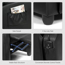 Massage Recliner Single Sofa Chair PU Leather Padded Seat w/ Footrest Black