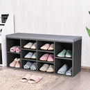 Entryway Padded Shoe Storage Bench 10-Cube Organizer Bench Adjustable HW63680