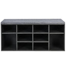 Entryway Padded Shoe Storage Bench 10-Cube Organizer Bench Adjustable HW63680