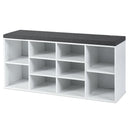 Entryway Padded Shoe Storage Bench 10-Cube Organizer Bench Adjustable HW63680