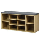 Entryway Padded Shoe Storage Bench 10-Cube Organizer Bench Adjustable HW63680