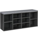 Entryway Padded Shoe Storage Bench 10-Cube Organizer Bench Adjustable HW63680