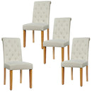 Set of 4 Tufted Dining Chair Parsons Upholstered Fabric Chair with Wooden Legs