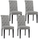 Set of 4 Tufted Dining Chair Parsons Upholstered Fabric Chair with Wooden Legs