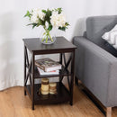 3-Tier Nightstand End Table Storage Display Shelf Living Room Furni White New Home Furniture HW58944