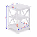 3-Tier Nightstand End Table Storage Display Shelf Living Room Furni White New Home Furniture HW58944