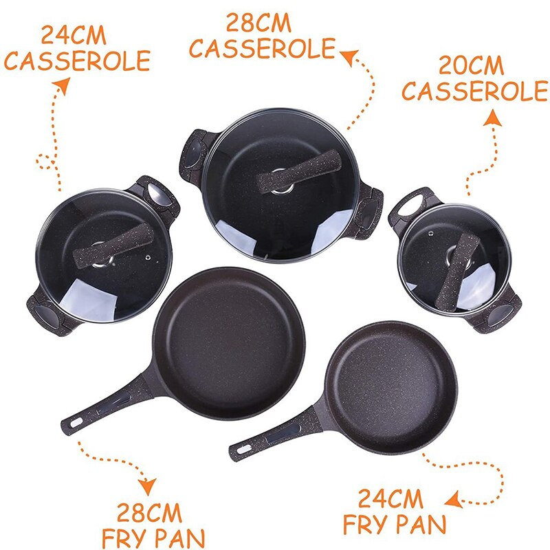5pcs Stainless Steel Pots and Pans Sets, Classic Cookware Set