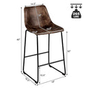 Set of 4 Bar Stool Faux Suede Upholstered Kitchen Dining Chair w/Metal Legs 2*HW66387