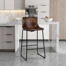 Set of 4 Bar Stool Faux Suede Upholstered Kitchen Dining Chair w/Metal Legs 2*HW66387