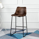 Set of 4 Bar Stool Faux Suede Upholstered Kitchen Dining Chair w/Metal Legs 2*HW66387