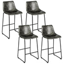 Set of 4 Bar Stool Faux Suede Upholstered Kitchen Dining Chair w/Metal Legs 2*HW66387