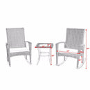 3 PCS Rattan Wicker Patio Furniture Set Coffee Table Rocking Chair Cushioned New Garden Set HW54922