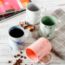 4-Piece 4-Design 360ML Porcelain Coffee Water Cup Set with Handle