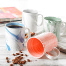 4-Piece 4-Design 360ML Porcelain Coffee Water Cup Set with Handle