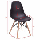 Giantex 4PCS Mid Century Modern Dining Side Chair Wood Leg Black Dining Room Furniture HW65771BK-4