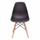 Giantex 4PCS Mid Century Modern Dining Side Chair Wood Leg Black Dining Room Furniture HW65771BK-4