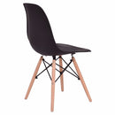 Giantex 4PCS Mid Century Modern Dining Side Chair Wood Leg Black Dining Room Furniture HW65771BK-4