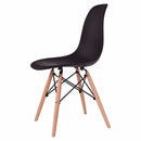 Giantex 4PCS Mid Century Modern Dining Side Chair Wood Leg Black Dining Room Furniture HW65771BK-4
