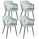 Set of 4 Dining Chair Modern Hollow Back Plastic Arm Chair w/ Metal Legs 2*HW64140