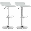 Set of 2 Swivel Bar Stool Adjustable PU Leather Backless Dining Chair HW66518