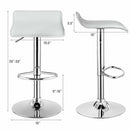 Set of 2 Swivel Bar Stool Adjustable PU Leather Backless Dining Chair HW66518