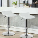 Set of 2 Swivel Bar Stool Adjustable PU Leather Backless Dining Chair HW66518