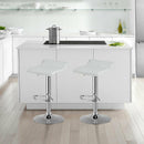 Set of 2 Swivel Bar Stool Adjustable PU Leather Backless Dining Chair HW66518