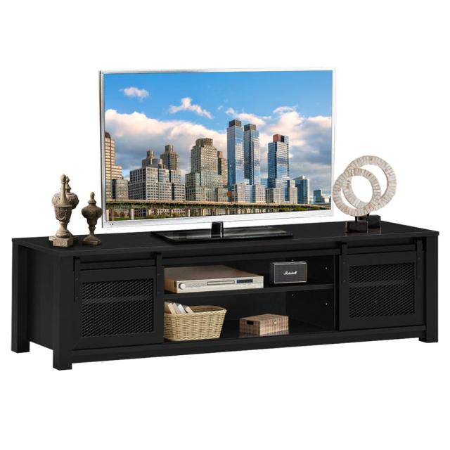 TV Stand Entertainment Center for TV's up to 65" with Sliding Mesh Doors