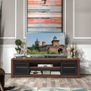 TV Stand Entertainment Center for TV's up to 65" with Sliding Mesh Doors