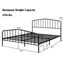 Queen Size Metal Bed Frame Steel Slat Platform Headboard Footboard Bedroom HW63428