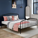 Queen Size Metal Bed Frame Steel Slat Platform Headboard Footboard Bedroom HW63428