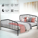 Queen Size Metal Bed Frame Steel Slat Platform Headboard Footboard Bedroom HW63428