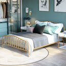 Queen Size Metal Bed Frame Steel Slat Platform Headboard Footboard Bedroom HW63428