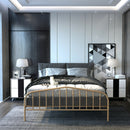 Queen Size Metal Bed Frame Steel Slat Platform Headboard Footboard Bedroom HW63428