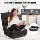4-Position Floor Chair Folding Lazy Sofa w/Adjustable Backrest& Headrest HW66375