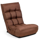 4-Position Floor Chair Folding Lazy Sofa w/Adjustable Backrest& Headrest HW66375
