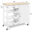 4-Tier Wood Kitchen Island Trolley Cart Storage Cabinet w/ Wine Rack & Drawer HW66112