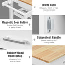 4-Tier Wood Kitchen Island Trolley Cart Storage Cabinet w/ Wine Rack & Drawer HW66112