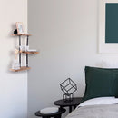 Wall Corner Shelves 3-Tier Rustic Wood Floating Multi-purpose Storage Shelves HW59525